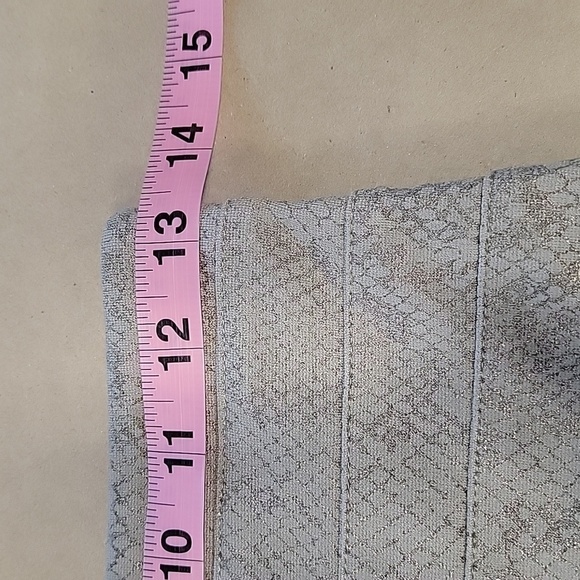 Express Size 2 Taupe with Gold Reptile / Snake Print Bodycon Bandage Mini Skirt - Picture 4 of 9